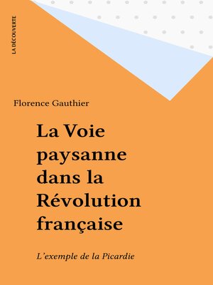 cover image of La Voie paysanne dans la Révolution française